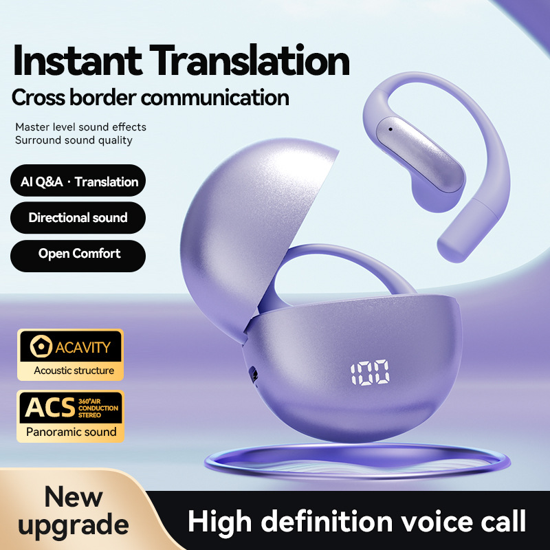 M118 AI Translation Wireless Earbuds – Bluetooth OWS In-Ear, Long Battery Life