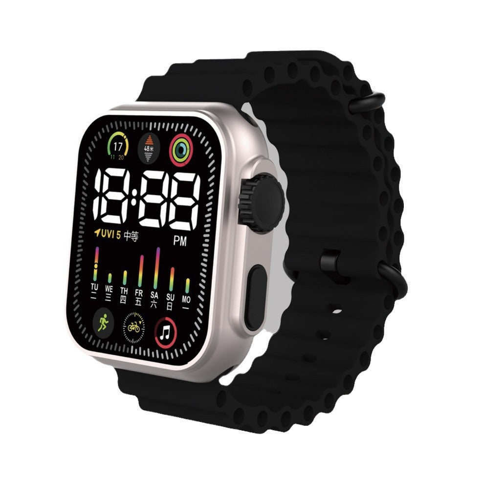 LED Student Electronic Watch – Korean Style, Colorful Light, Unisex Sports Design