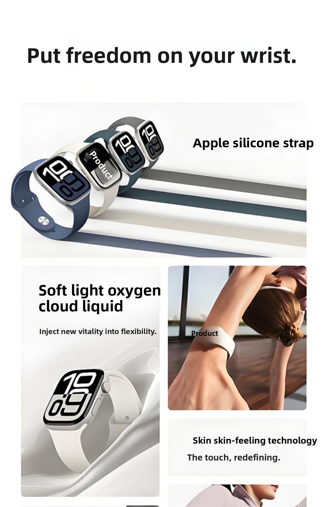 Liquid Silicone Sport Band for Apple Watch S10/S9/S8 – Soft, Durable, Official Style