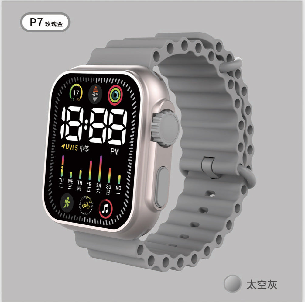 LED Student Electronic Watch – Korean Style, Colorful Light, Unisex Sports Design