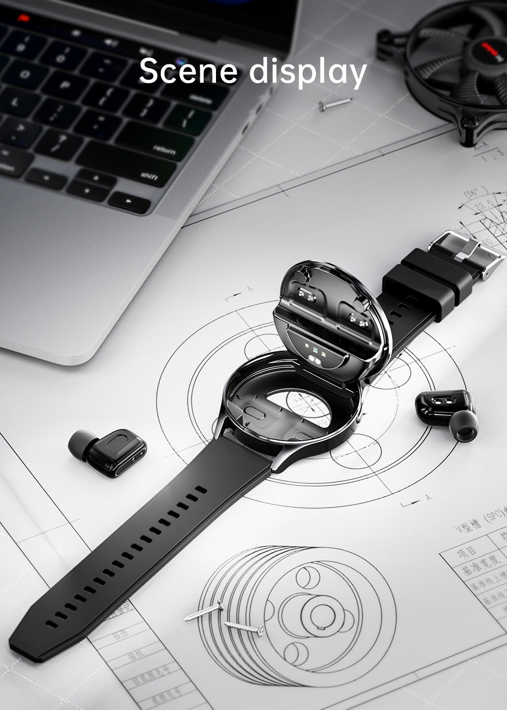 X10 Smartwatch with TWS Earbuds | 1.39" HD Screen, Waterproof, Bluetooth Call, Ultra-Thin Design