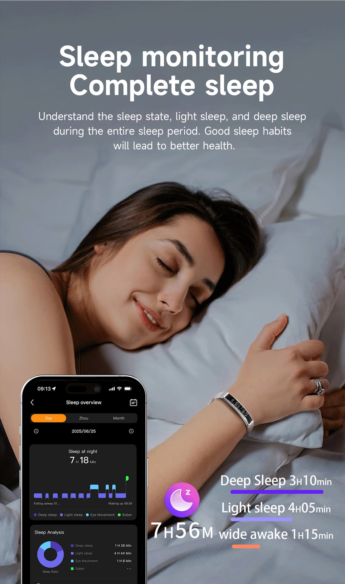 B3 Smart Bracelet – Heart Rate, Sleep & Blood Oxygen Tracking