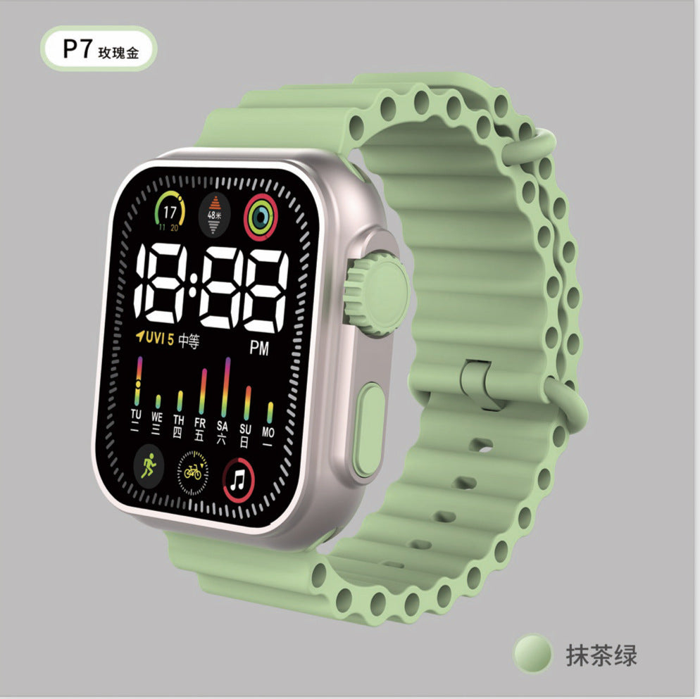 LED Student Electronic Watch – Korean Style, Colorful Light, Unisex Sports Design
