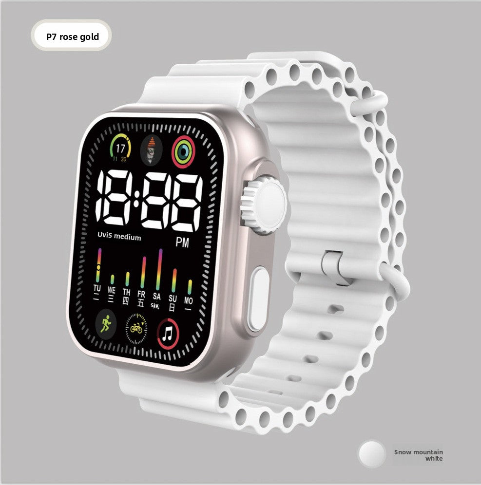 LED Student Electronic Watch – Korean Style, Colorful Light, Unisex Sports Design