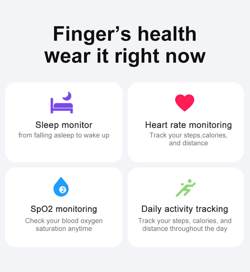 R02 Smart Ring | Health & Sleep Tracker – Heart Rate, SpO₂, Step, Remote Control