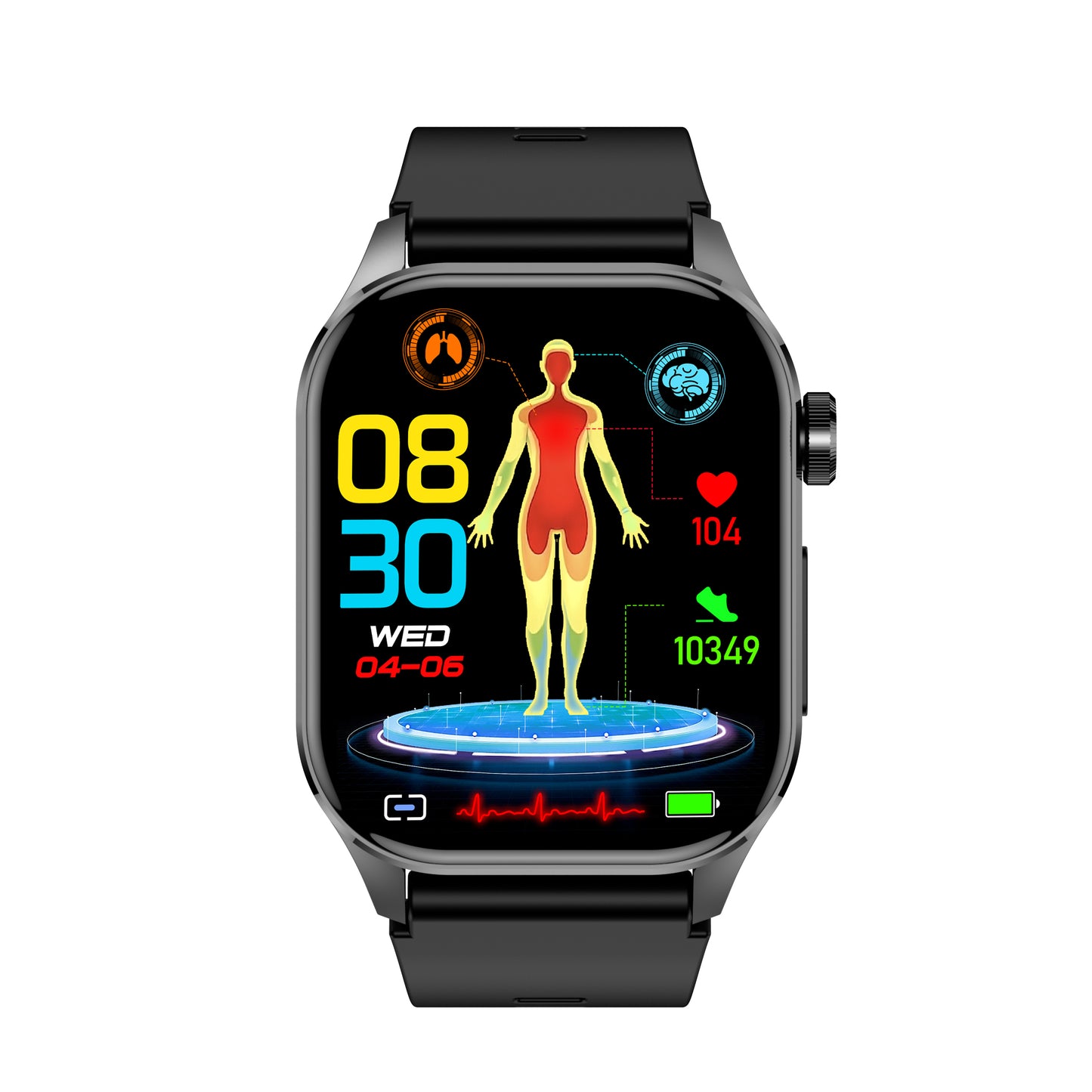 ET580 Smartwatch – Non-Invasive Blood Glucose, Body Temperature, Body Fat, Blood Pressure & Heart Rate Monitoring with Bluetooth Call