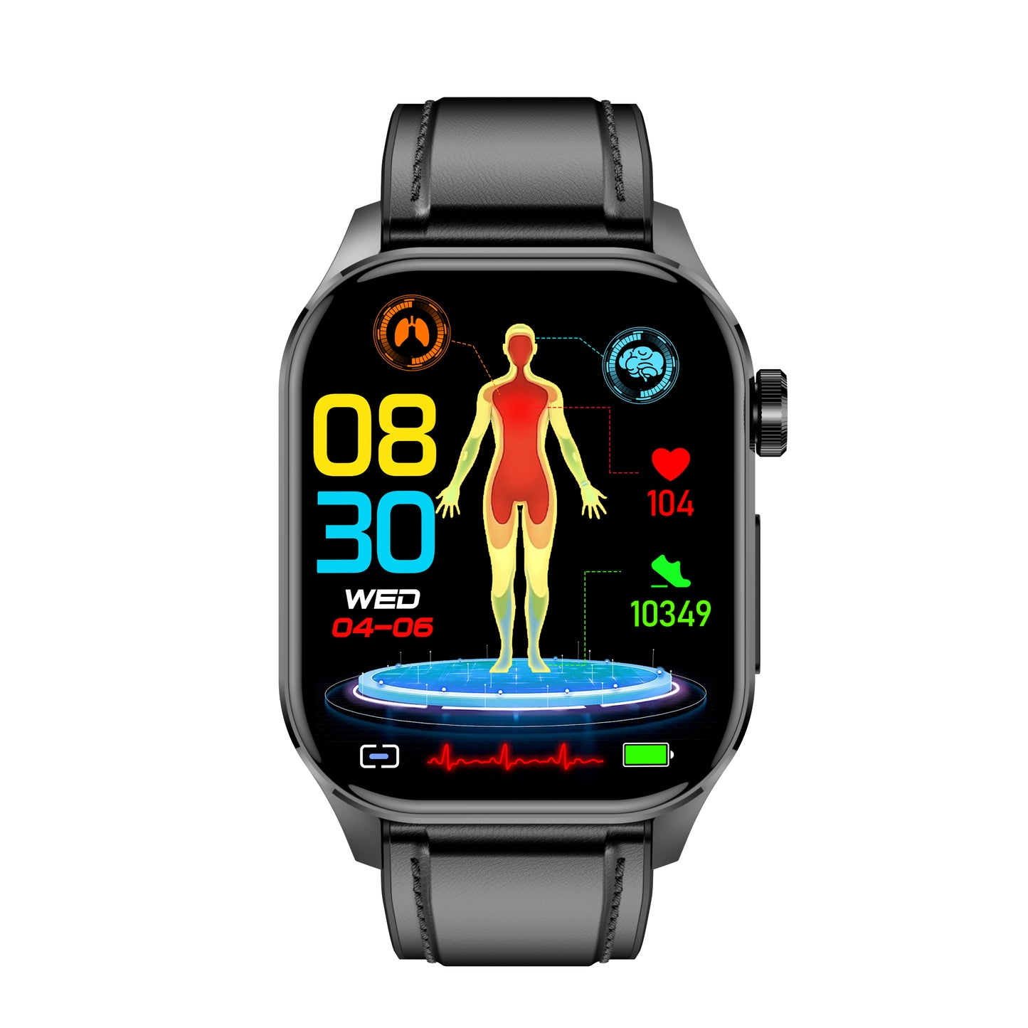 ET580 Smartwatch – Non-Invasive Blood Glucose, Body Temperature, Body Fat, Blood Pressure & Heart Rate Monitoring with Bluetooth Call