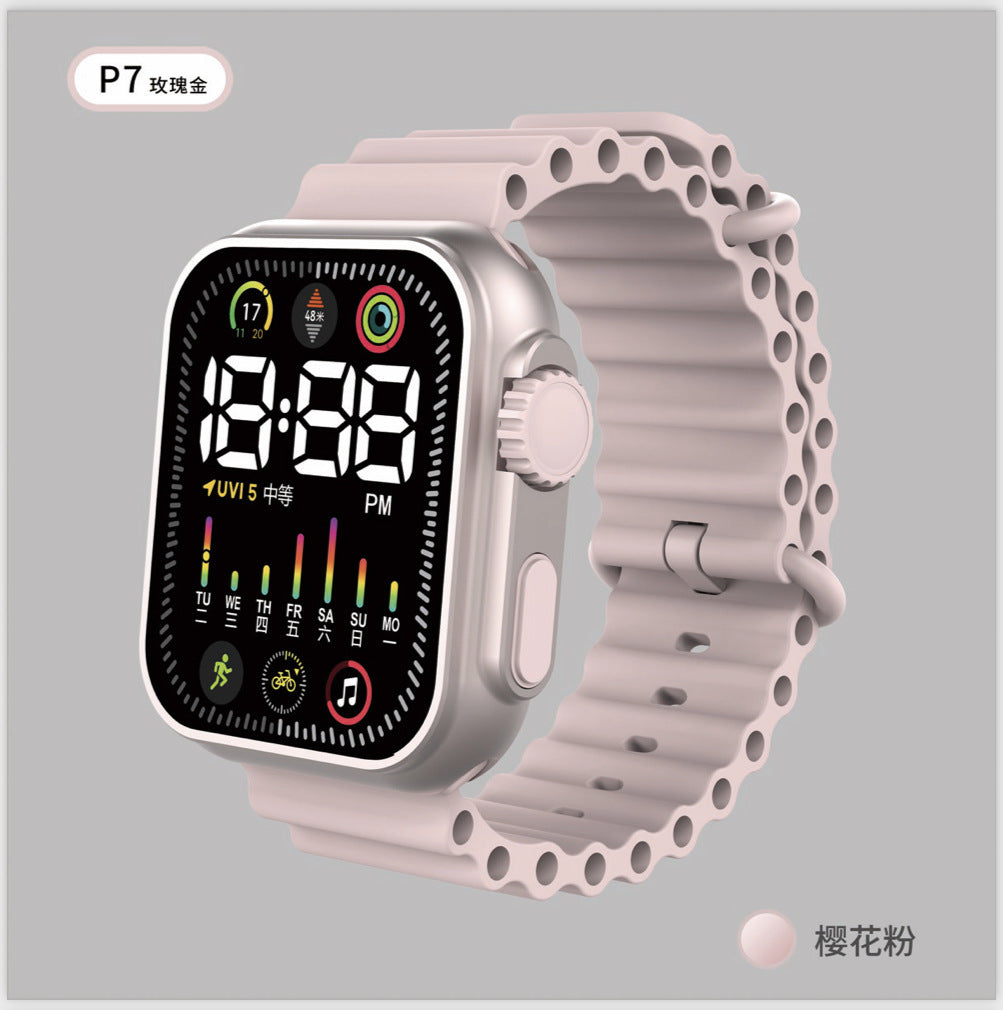 LED Student Electronic Watch – Korean Style, Colorful Light, Unisex Sports Design