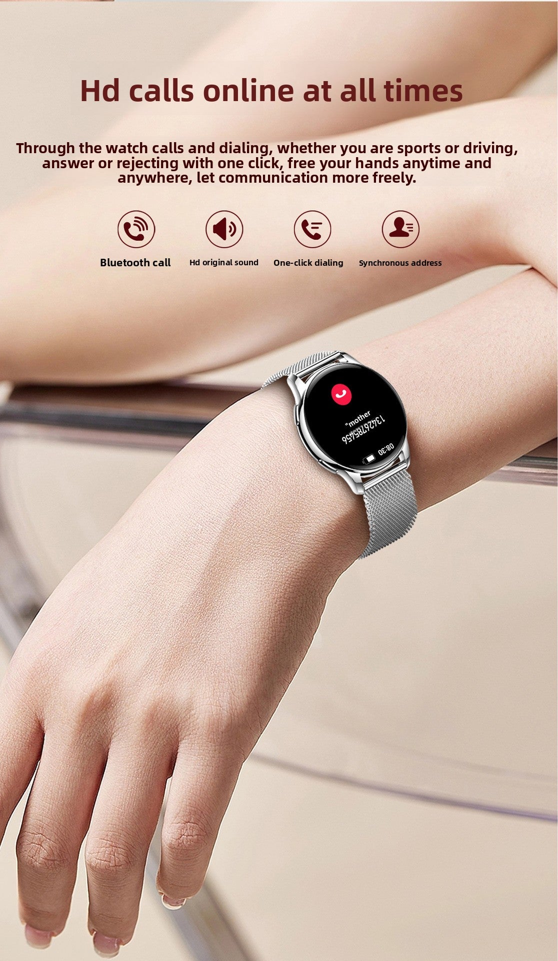 Y11 Elegant Smartwatch for Women | AMOLED Round Screen, Bluetooth Calling, Health & Fitness Monitor
