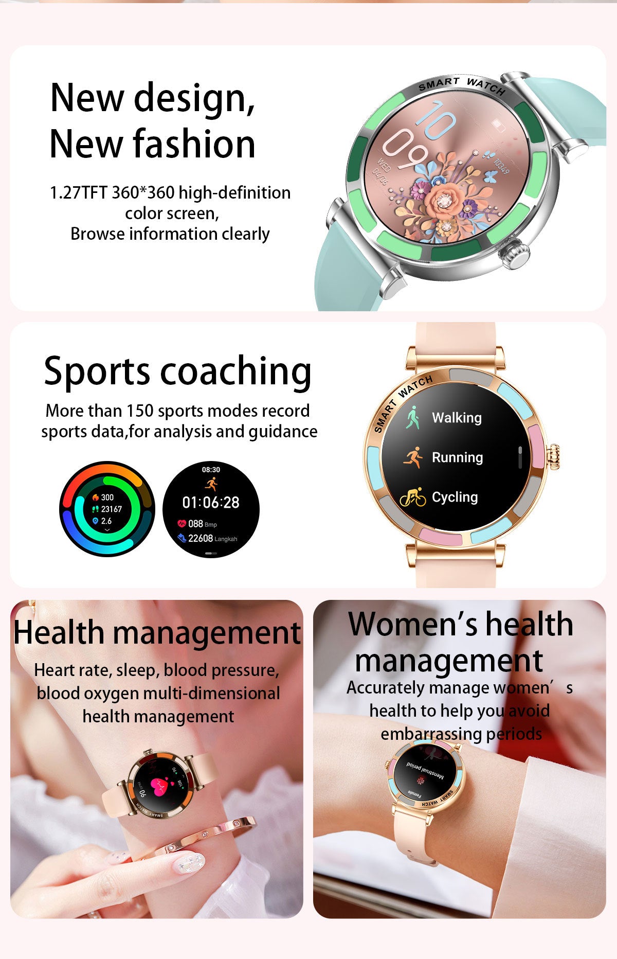 H20 Smart Watch – 1.69″ HD Screen, Bluetooth Calls & Waterproof Fitness Tracker
