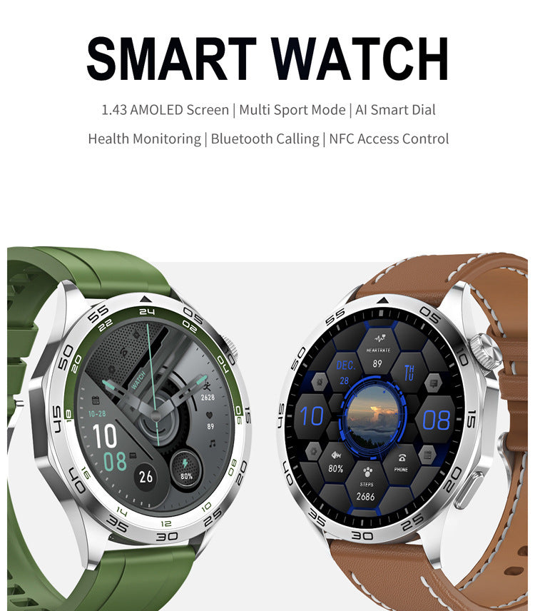 KM29 Smartwatch | 1.43" AMOLED Round Screen, Bluetooth Call, Waterproof, Health Tracking
