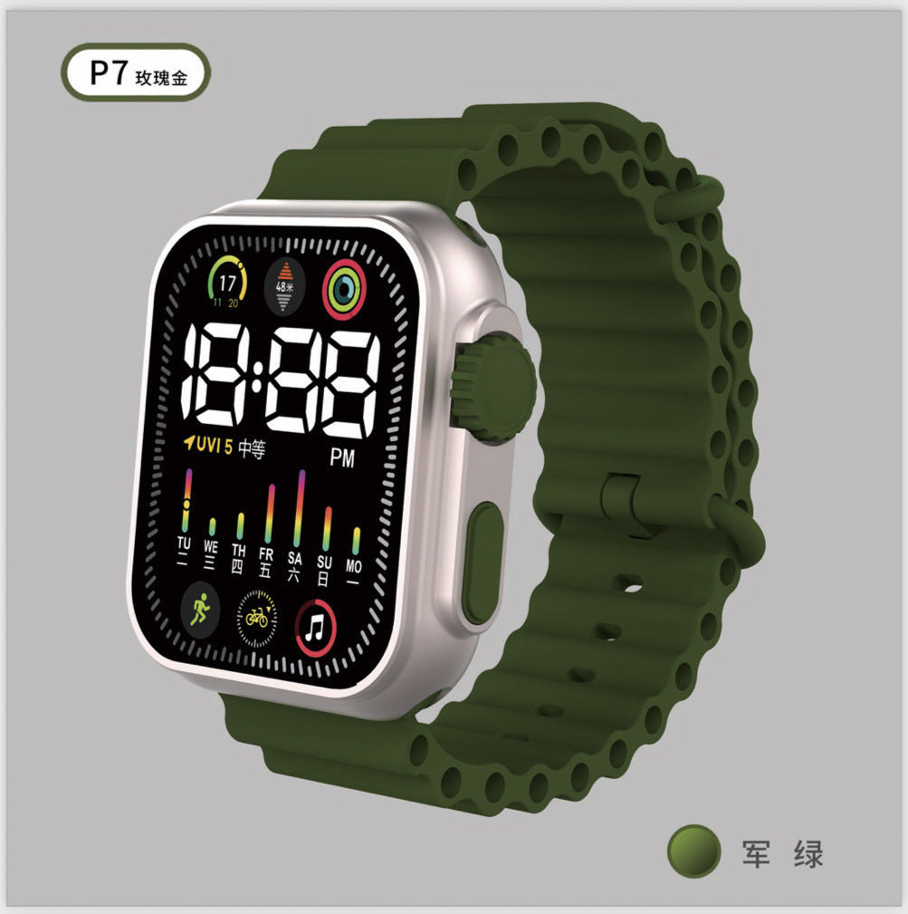 LED Student Electronic Watch – Korean Style, Colorful Light, Unisex Sports Design