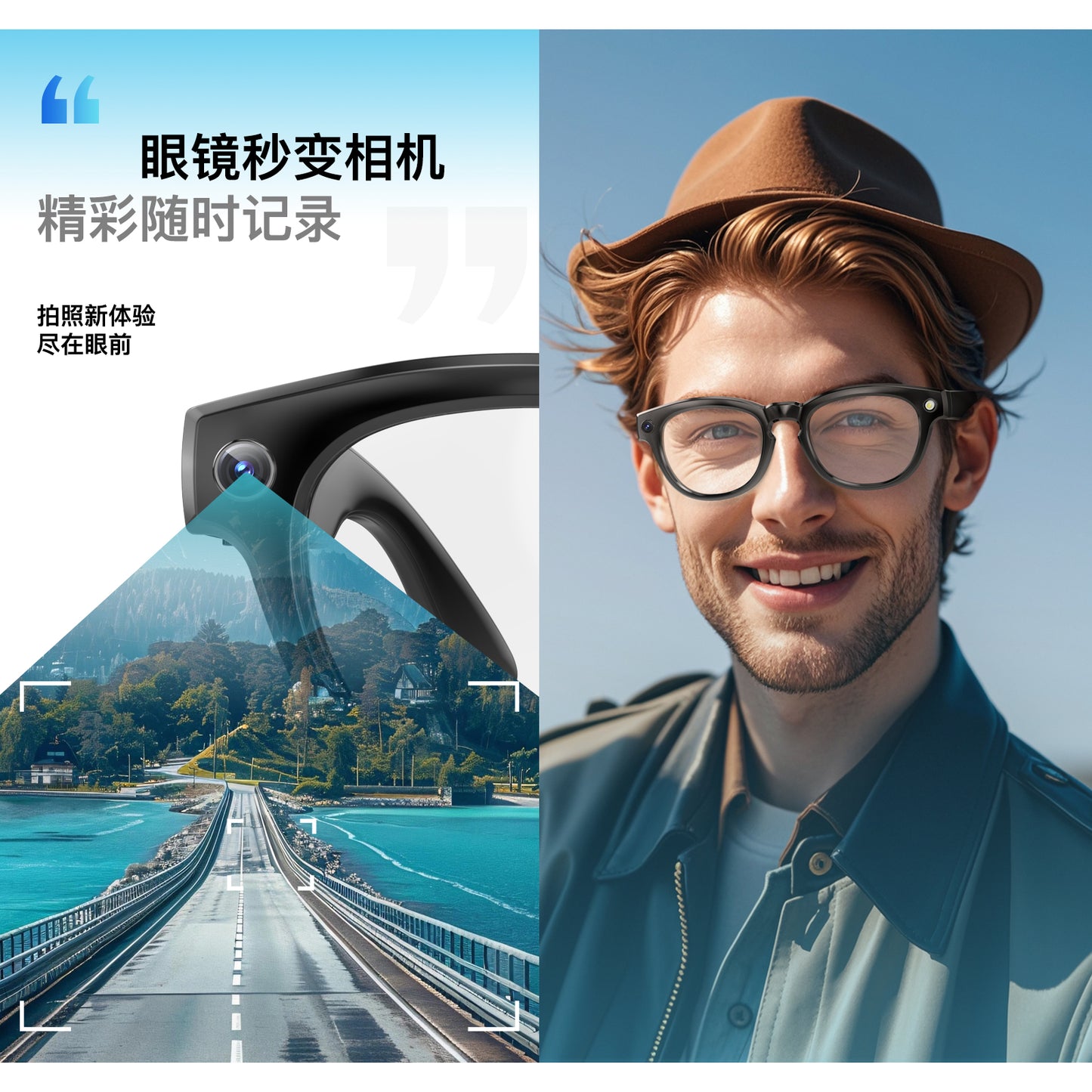GS380 AI Smart Glasses – Camera, Video & Voice Assistant