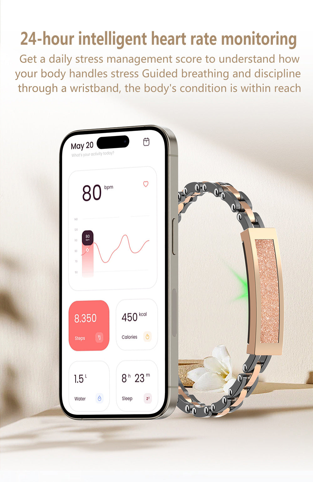 S2 Smart Bracelet | Waterproof Fitness Tracker with Heart Rate, SpO₂, Sleep & Calorie Monitor