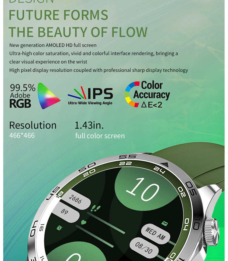KM29 Smartwatch | 1.43" AMOLED Round Screen, Bluetooth Call, Waterproof, Health Tracking