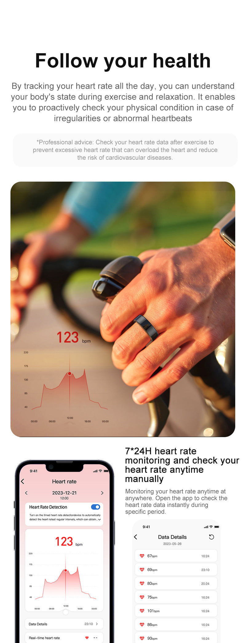 R02 Smart Ring | Health & Sleep Tracker – Heart Rate, SpO₂, Step, Remote Control