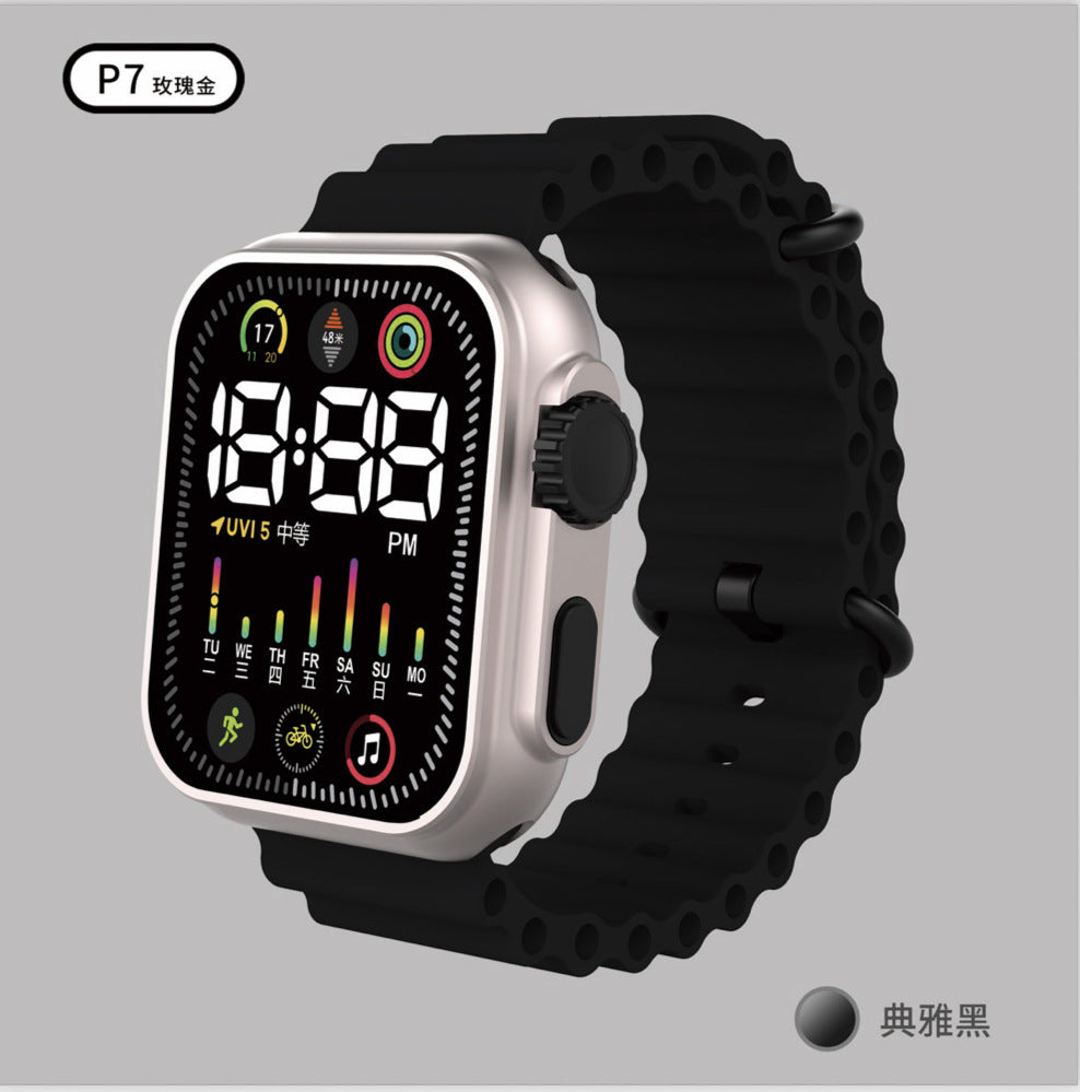 LED Student Electronic Watch – Korean Style, Colorful Light, Unisex Sports Design