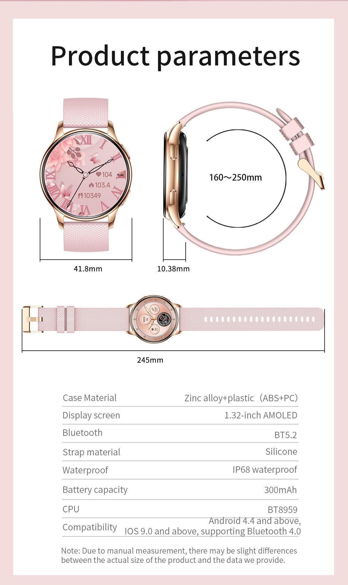 Y11 Elegant Smartwatch for Women | AMOLED Round Screen, Bluetooth Calling, Health & Fitness Monitor