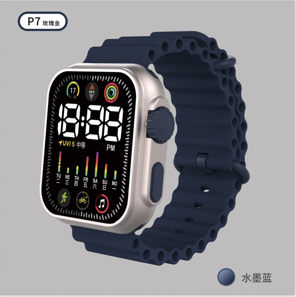 LED Student Electronic Watch – Korean Style, Colorful Light, Unisex Sports Design