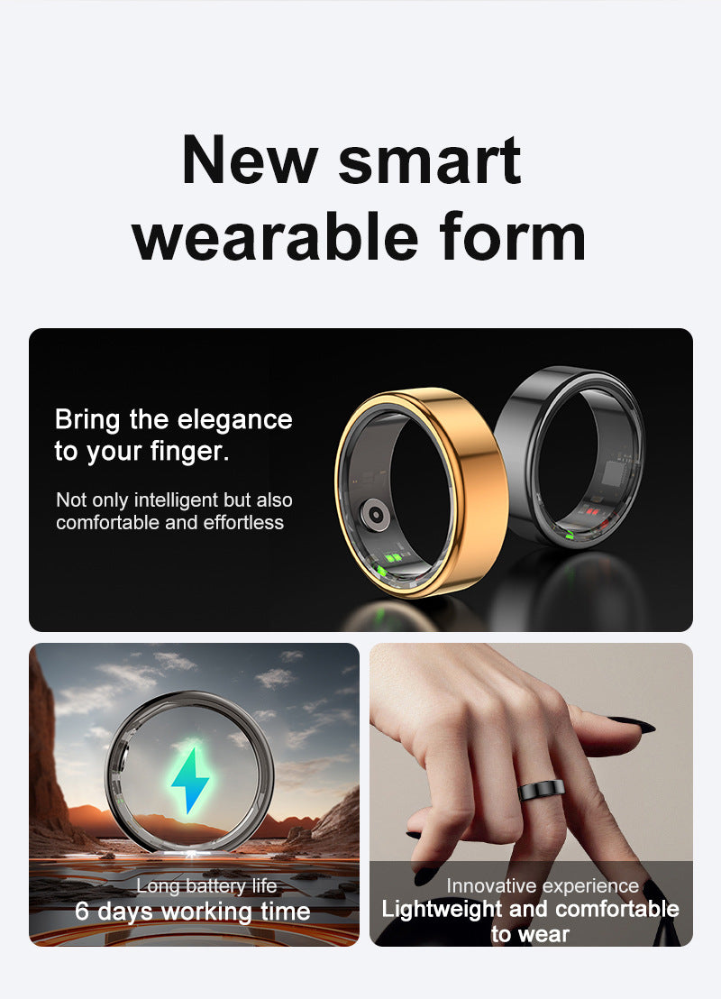 R02 Smart Ring | Health & Sleep Tracker – Heart Rate, SpO₂, Step, Remote Control