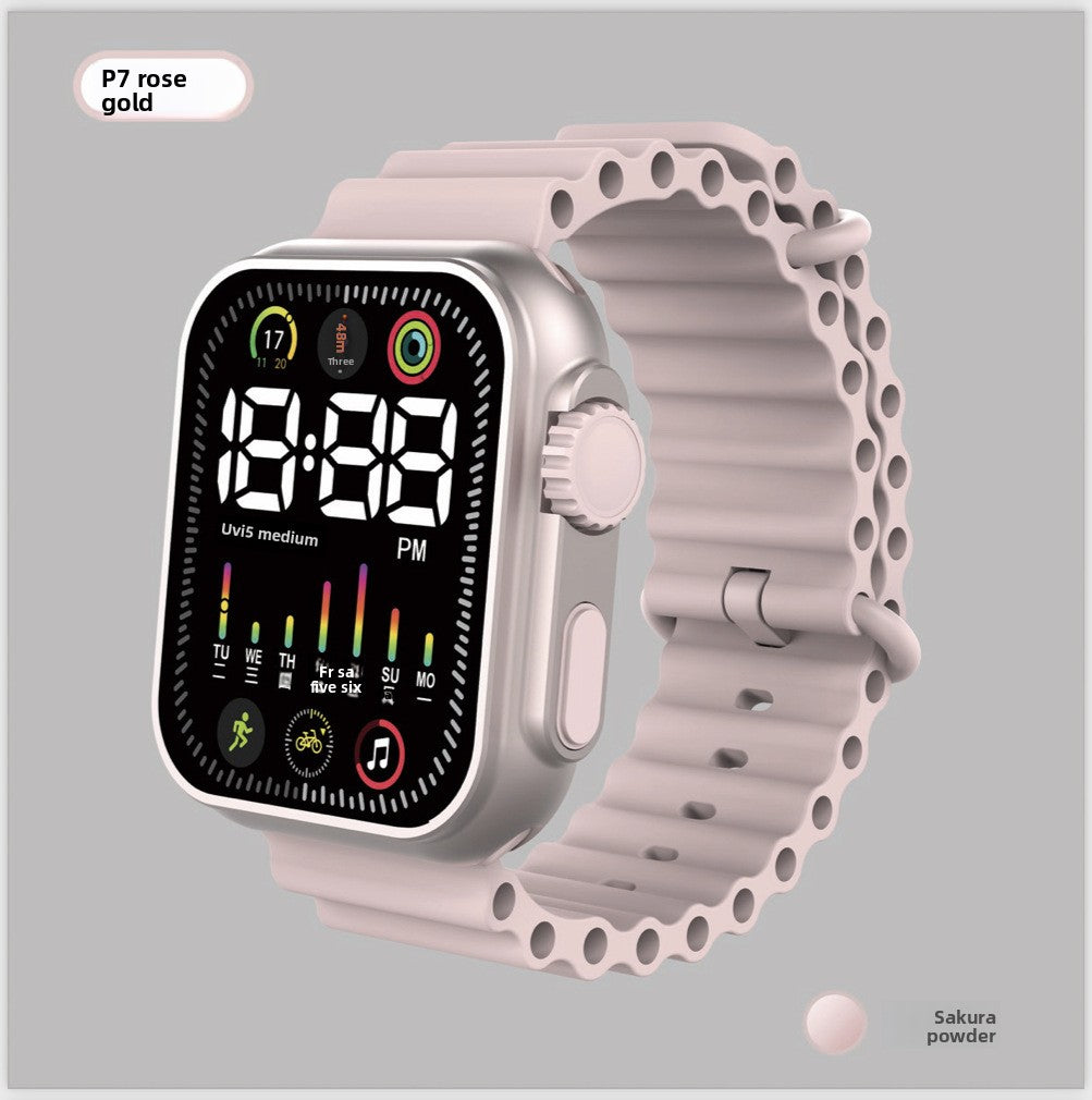 LED Student Electronic Watch – Korean Style, Colorful Light, Unisex Sports Design