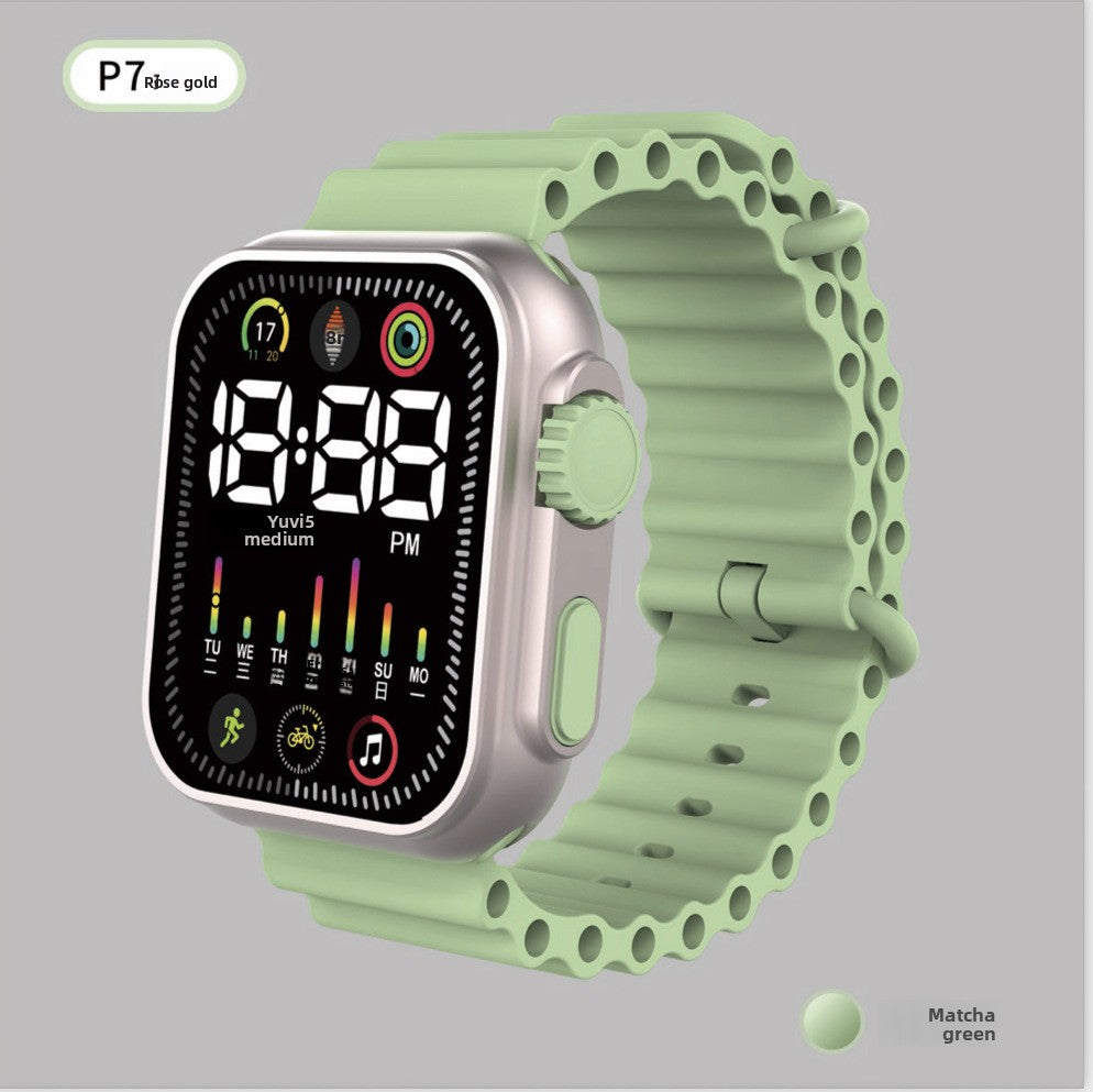 LED Student Electronic Watch – Korean Style, Colorful Light, Unisex Sports Design