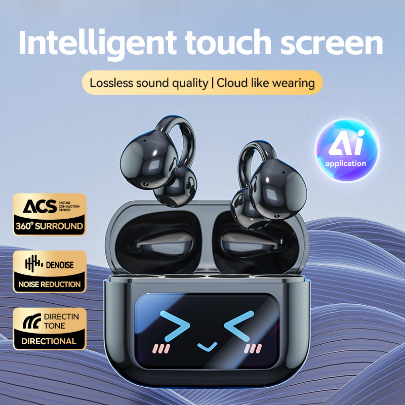 M100 Wireless Bluetooth Bone Conduction Headphones – Open-Ear Clip-On Noise Cancelling with Long Battery Life