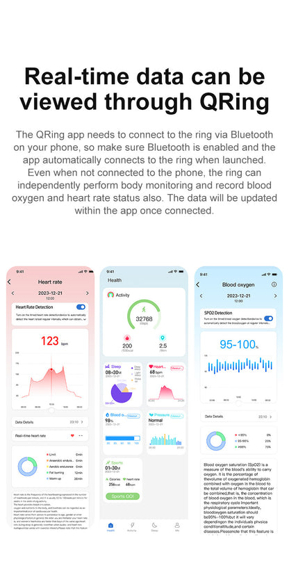 R02 Smart Ring | Health & Sleep Tracker – Heart Rate, SpO₂, Step, Remote Control