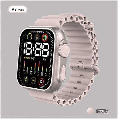 LED Student Electronic Watch – Korean Style, Colorful Light, Unisex Sports Design