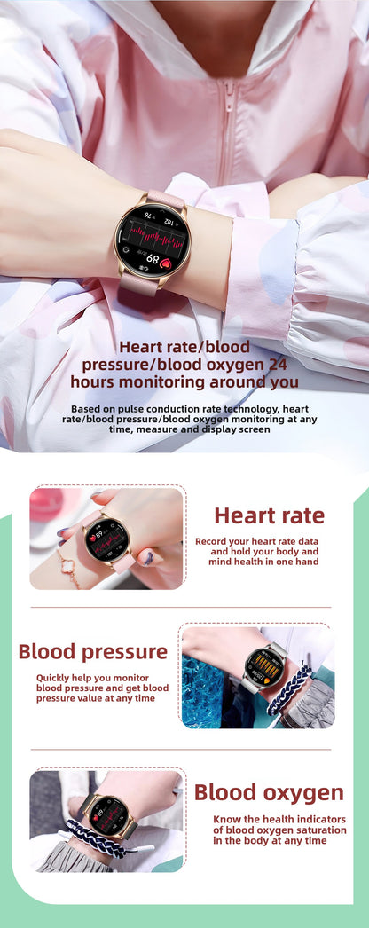 Y11 Elegant Smartwatch for Women | AMOLED Round Screen, Bluetooth Calling, Health & Fitness Monitor