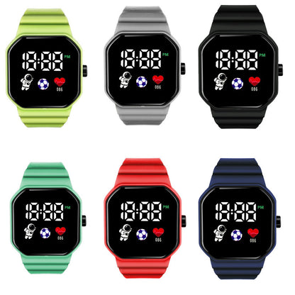 LED Student Electronic Watch – Korean Style, Colorful Light, Unisex Sports Design