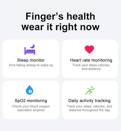R02 Smart Ring | Health & Sleep Tracker – Heart Rate, SpO₂, Step, Remote Control