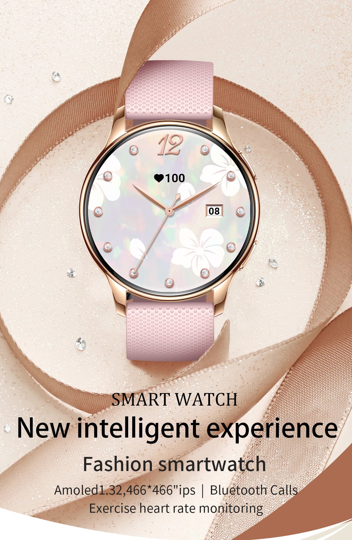 Y11 Elegant Smartwatch for Women | AMOLED Round Screen, Bluetooth Calling, Health & Fitness Monitor