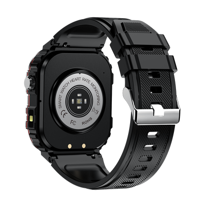G45 Smartwatch – Blood Glucose & Heart Rate Monitoring with Waterproof Outdoor Sports Flashlight and Bluetooth Calling
