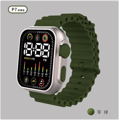 LED Student Electronic Watch – Korean Style, Colorful Light, Unisex Sports Design