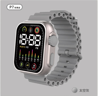 LED Student Electronic Watch – Korean Style, Colorful Light, Unisex Sports Design