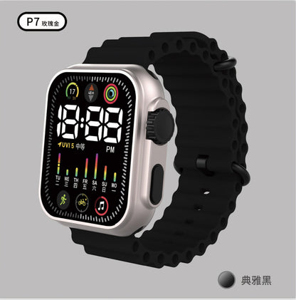 LED Student Electronic Watch – Korean Style, Colorful Light, Unisex Sports Design